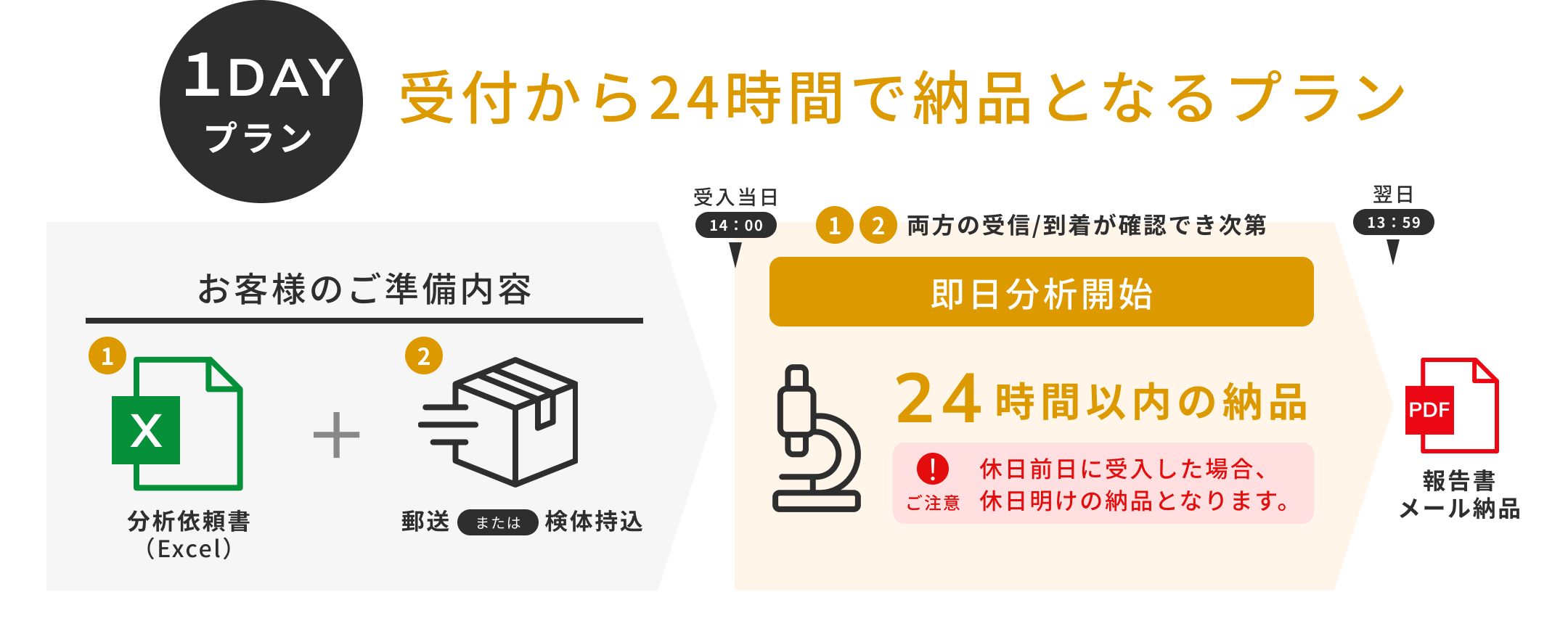 １DAYプラン 受付から24時間で納品となるプラン